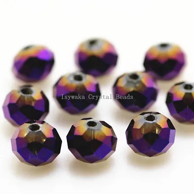 Dark Red Color 2mm 4mm 6mm 8mm Rondelle Beads Faceted Crystal Glass Beads • $1.99