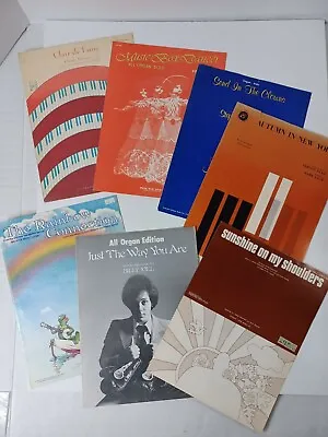 Lot Of 7 Organ Sheet Music Tunes Billy Joel Muppet Movie John Denver & More  VTG • $11.98