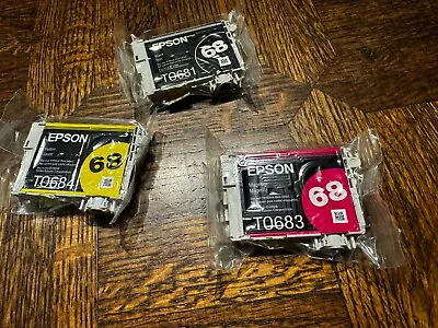 3 Epson 68  Ink Cartridge High Capacity Black  Magenta And Yellow  Sealed • $21