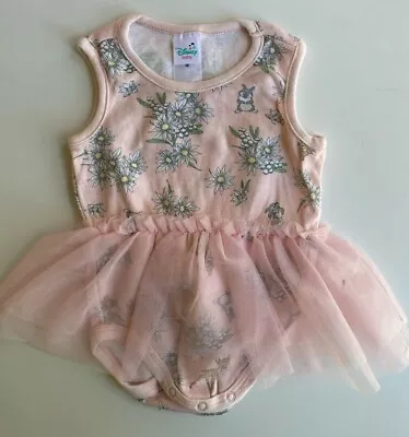 Disney Baby Girl Size 3-6 Months Pink Bambi Tank Bodysuit Tutu Dress VGUC • $7.95