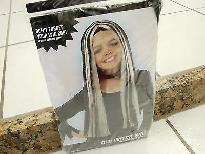 Old Witch Wig Frankie Stein Halloween Costume Wig Long Hair Black&white  • $11.99