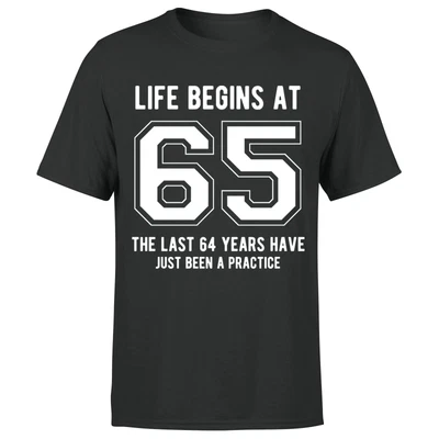 £9.99 • Buy Life Begins At 65th Birthday Gift Mens T-Shirt Gift For Him