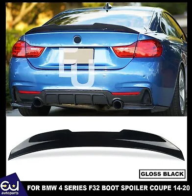 For Bmw 4 Series Coupe F32 Gloss Black Rear High Kick Psm Ducktail Spoiler Wing • £44.99
