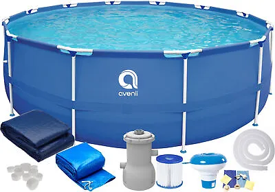 16in1 Best SWIMMING POOL 366cm 12FT Garden Round Frame Ground Pool + PUMP SET • £349.90