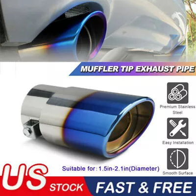 Car Auto Blue Rear Exhaust Pipe Tail Muffler Tip Throat Tailpipe Auto Parts • $13.99