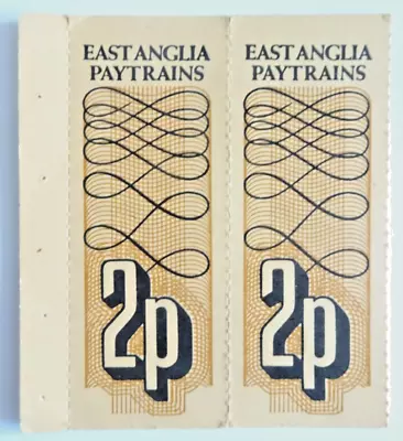 A Pair Of East Anglia Pay Train Tickets • £1.25