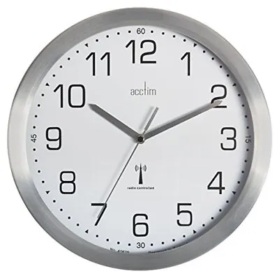 Acctim 74337 Mason Radio Controlled Wall Clock Silver • £38.17