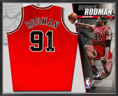 $199.95 • Buy Dennis Rodman Chicago Bulls Signed & Framed Jersey (Beckett BAS)