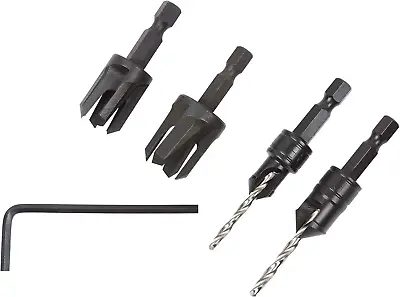 £46.52 • Buy Trend Snappy 4-Piece Countersink & Plug Cutter Set, 1/4 Inch Hex Shank, Quick