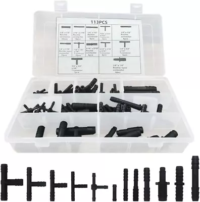 BELOMI Vacuum Connector Assortment Vacuum Line Fittings Kit 113Pcs 12 Sizes • $14.01