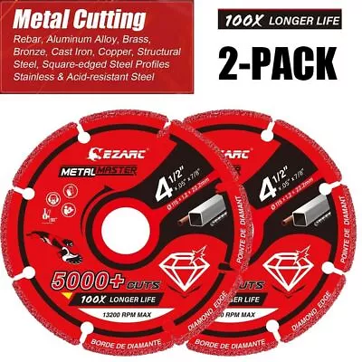 2PC Diamond Cutting Wheel 4-1/2 X 7/8 In For Metal Cut Off Wheel With 5000+ Cuts • $24.29