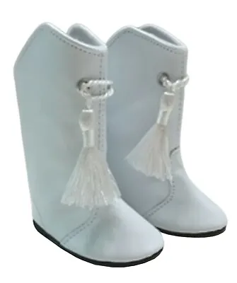 White Majorette Boots With Tassels Fit 18  American Girl Size Doll • $10.49