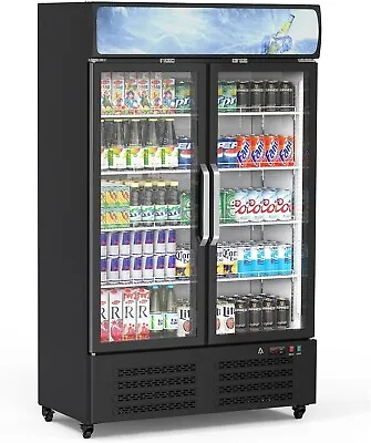 Commercial Glass 2 Door Beverage Refrigerator Cooler Merchandiser 25 Cu. Ft Bar • $1766.99