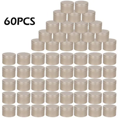 20/40/60Pcs 50ml DIY Candle Making Tins Empty Storage Organizer Jar Xmas Gift • £11.39