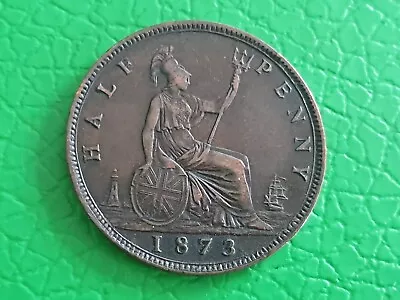 Rare Victoria Half-Penny 1873 Nice Grade Rare Date& Rare In This Condition.  • £0.99