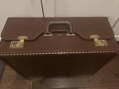 Vintage Stebco Brown Pilots Briefcase Attache Travel Case Patent US3169615 • $49.99