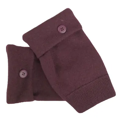 Fingerless Gloves Purple 100% Merino Wool S M L Small - Medium - Large  MITTENS • $34.98