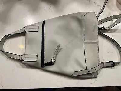 Joy Gryson Grey Leather Convertible Backpack Handbag • $75