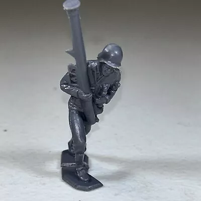 Vintage 1963 MARX 2 1/2  German Bazooka Carrying Marching Gray Soldier Figure • $11.94