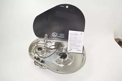 Dometic PI8822D 2-Burner RV Propane Teardrop Cooktop Stove W/ Glass Lid • $161.49