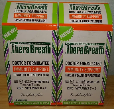 $8.94 • Buy 2x TheraBreath IMMUNITY SUPPORT 10 LOZENGES CITRUS MINT EXP. 12/22