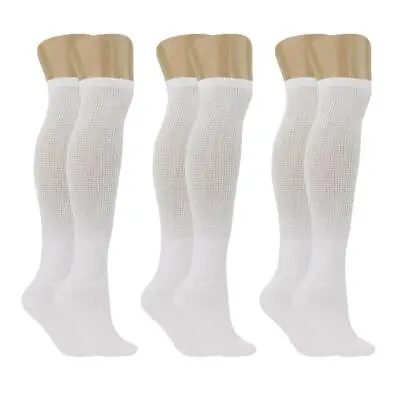 Men Diabetic Over The Calf Socks Knee High Circulatory Health Cotton  6-12Pairs • $29.99