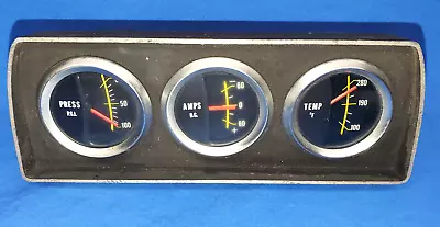 Vintage NOS 1970's Stewart Warner Triple Gauge Panel • $125