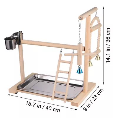 Parrot Playstand Bird Play Stand Cockatiel Playground Wood Perch Gym Toys AU • $27.69