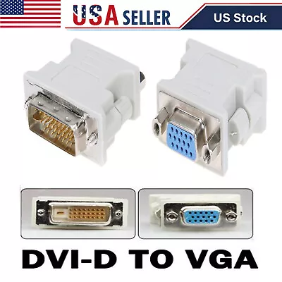 DVI-D Digital Dual Link Male 24+1 To Vga Adapter SVGA Female Video Monitor HDTV • $4.50