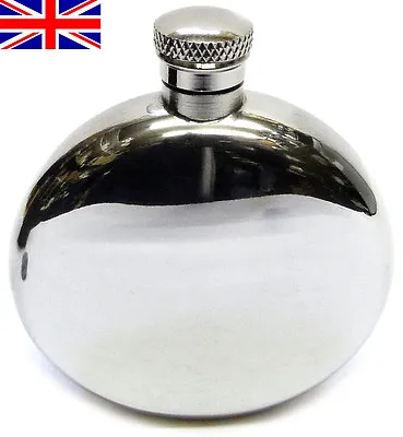 £33.99 • Buy 6oz Round Sheffield Pewter Hip Flask, Hand Made In England With Free Engraving