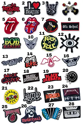 £3.99 • Buy Rock Music Punk Vintage Bands Collection Badges Iron Or Sew On Embroidered Patch