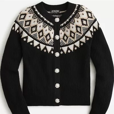 J.Crew Womens Cashmere Isle Cardigan Sweater Black Size Large Sold Out  • $250