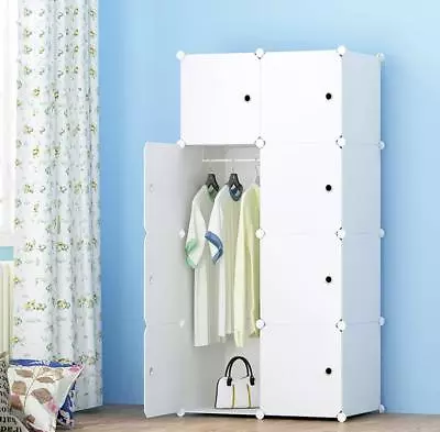 Classic Black White 8 Cube Storage Kid Cabinet Wardrobe Toy Book Shelve AU Stock • $44.99