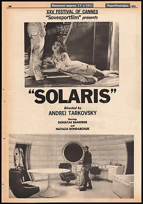 $200 • Buy SOLARIS__Original 1972 Trade AD / Poster__ANDREI TARKOVSKY__Cannes Film Festival