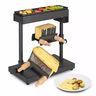 Raclette Cheese Grill 600 W Thermostat 2 Carriers Non Stick Stainless Steel • £79.99