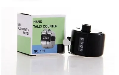 4 Digits Handy Manual Tally Counter Palm Clicker Hand (No 101) BLACK Or WHITE • £4.49