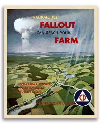 1960 Radioactive Fallout - Vintage Style Civil Defense Poster - 20x24 • $16.95