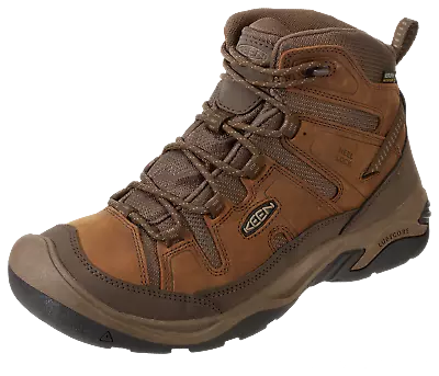 Keen 1026769 Circadia Mid WP Waterproof Hiking Boots For Men - Bison/Brindle - • $52