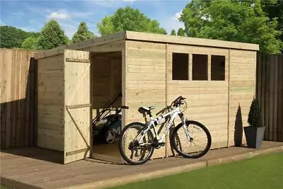 Empire 2500 Pent Garden Shed Wooden 10X4  10ft X 4ft SHIPLAP TONGUE & GROOVE PRE • £736