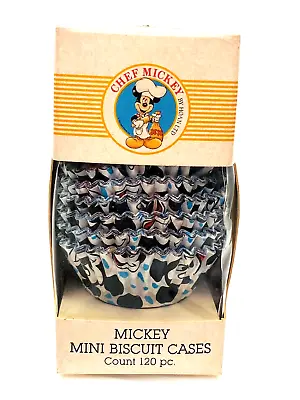 NOS Chef Mickey Mouse Mini Biscuit Muffin Cupcake Cases Liners 120 Count Disney • $21.05