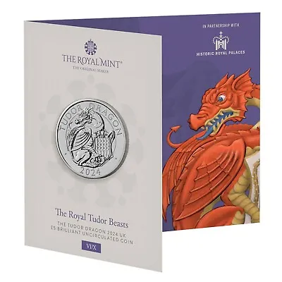 2024 Tudor Beasts - THE TUDOR DRAGON - BU £5 Coin - Five Pound Pack • £15.99