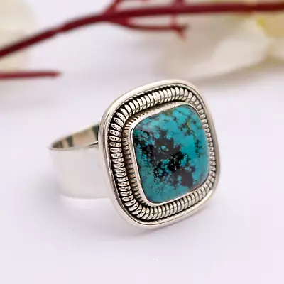Gorgeous Tibetan Turquoise Sterling Silver Mens Ring Fathers Day Gift Size 12 • $61.99