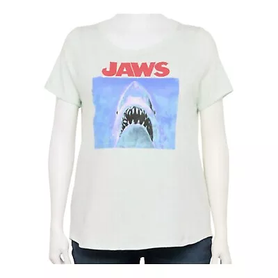 Jaws Movie POSTER Womens Plus Size Creamy Mint T Shirt Size 2X • $25.56
