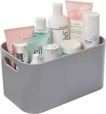 Bliss 10  X 6  Open Compartment Plastic Organizer Grey Makeup And Vanity Bin • $22.99