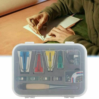 $10.99 • Buy Bias Tape Maker Kit Set Fabric Sewing Quilting Awl & Binder Foot Case Tool Set