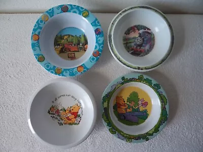 4 Vintage Children's Melamine Bowls Dishes Winnie Pooh Thomas Tank Bob Builder • £12.99