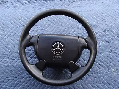 Mercedes 4 Spoke BLK Leather Sport Steering Wheel C230 W202 SLK W210 R170 R129 • $325