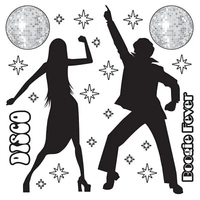 70s 80s Party Disco Dancers Fever BOOGIE Wall Scene Banner Props  Decoration • £7.99