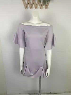 Maurie + Eve  Size 8 Women's Cocktail Dress Flared Sleeve Lilac Off Shoulder • $12.85