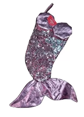 NWT Holiday Time Light Pink Sequin Mermaid Tail Christmas Stocking 21  • $14.99